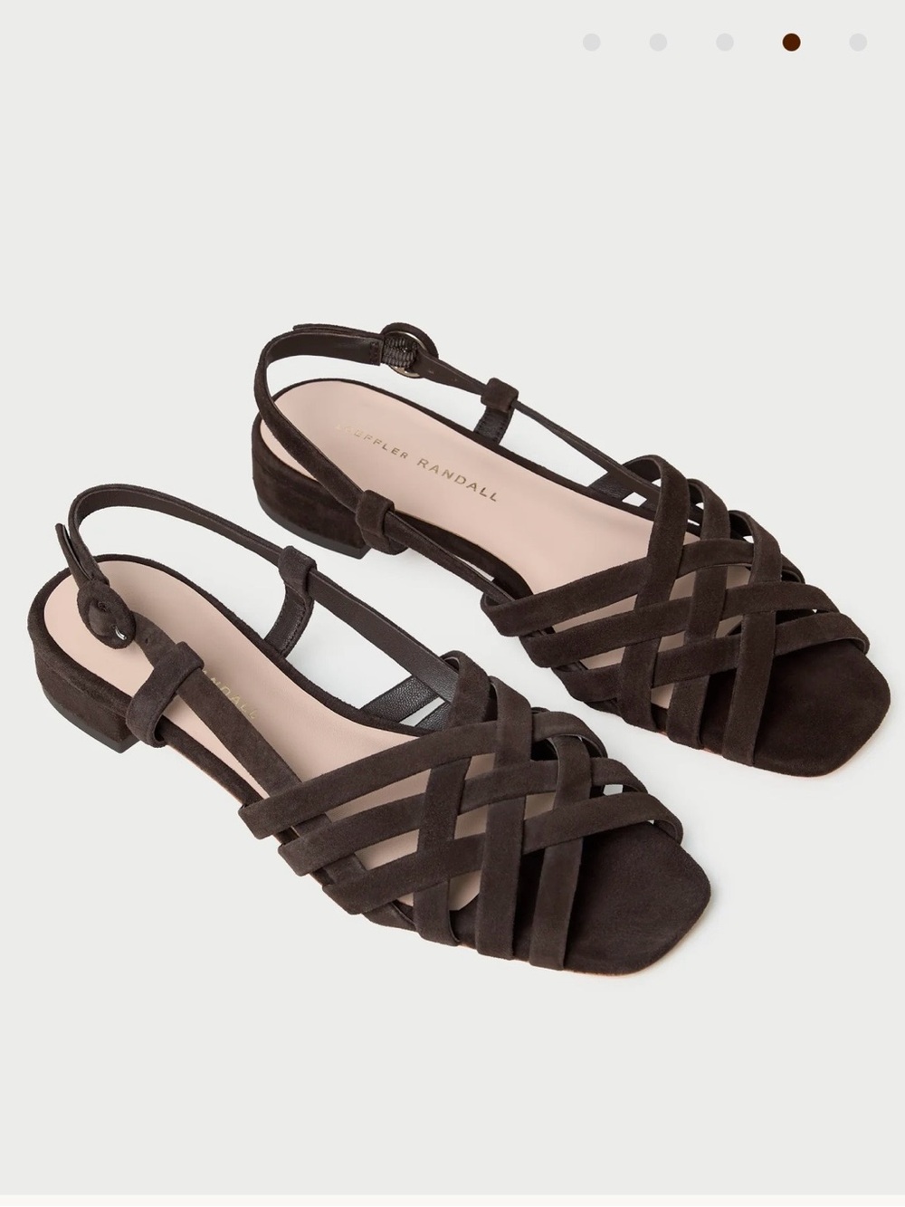 Loeffler Randal Shelly Brown Suede Flat Sandal
size 8
